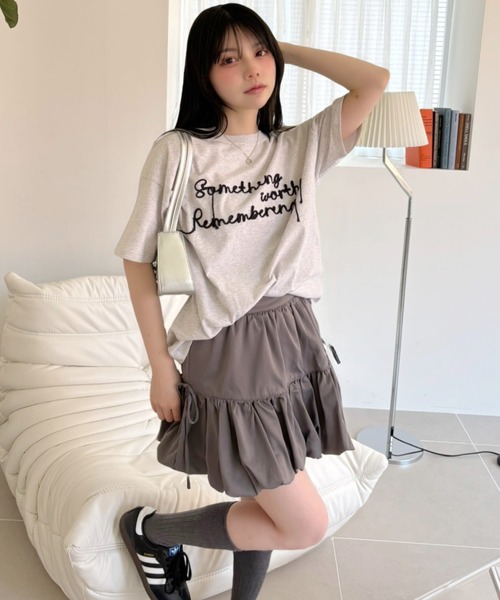 Ada.(エイダ)の「ロープ刺繍 ロゴ Tシャツ(Tシャツ/カットソー・レディース・チャコール/オートミール/アイボリー・FREE)」の19枚目の写真