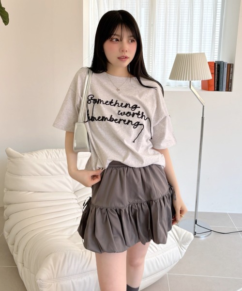 Ada.(エイダ)の「ロープ刺繍 ロゴ Tシャツ(Tシャツ/カットソー・レディース・チャコール/オートミール/アイボリー・FREE)」の20枚目の写真