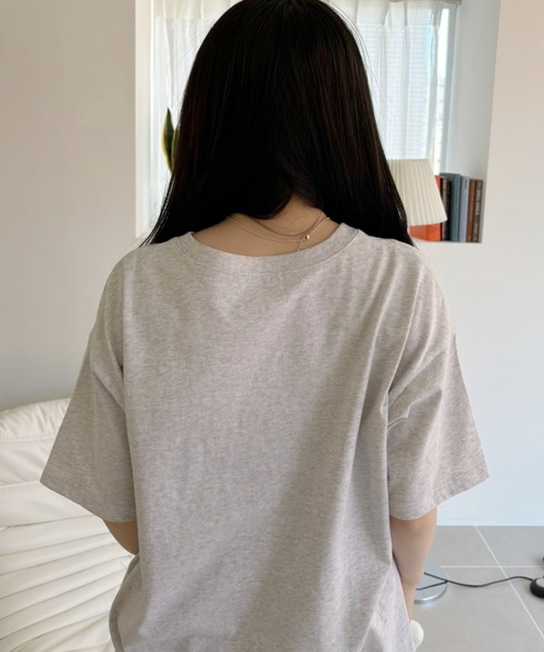 Ada.(エイダ)の「ロープ刺繍 ロゴ Tシャツ(Tシャツ/カットソー・レディース・チャコール/オートミール/アイボリー・FREE)」の14枚目の写真