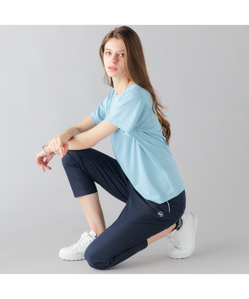 marie claire（マリ・クレール）の「marie claire GOLF/マリクレール ゴルフ ゴルフウェア 撥水 8WAYストレッチ 配色 9分丈 クロップドパンツ ロングパンツ（その他パンツ・レディース・ブルー/ホワイト/ネイビー・M/L/LL）」の3枚目の写真