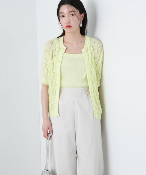 透かし編みニットアンサンブル