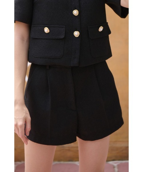 Estella.K(エステラケー)の「Gigi Tweed Shorts ツイードショートPT(その他パンツ・レディース・チェック/ブラック/アイボリー系・SMALL/MEDIUM)」の4枚目の写真
