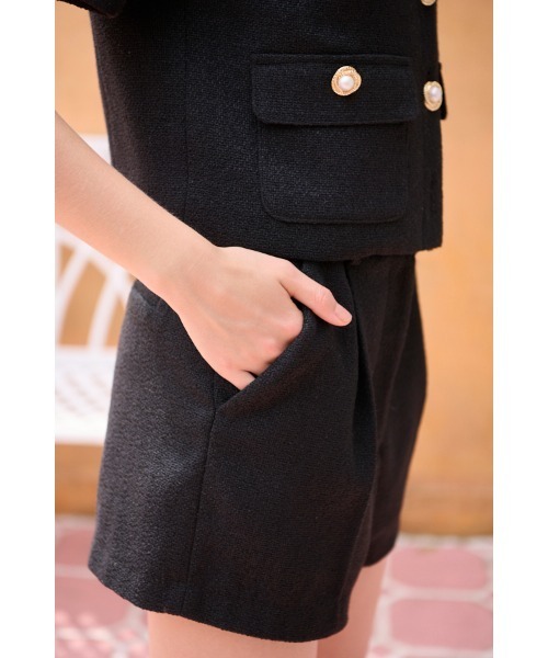 Estella.K(エステラケー)の「Gigi Tweed Shorts ツイードショートPT(その他パンツ・レディース・チェック/ブラック/アイボリー系・SMALL/MEDIUM)」の5枚目の写真