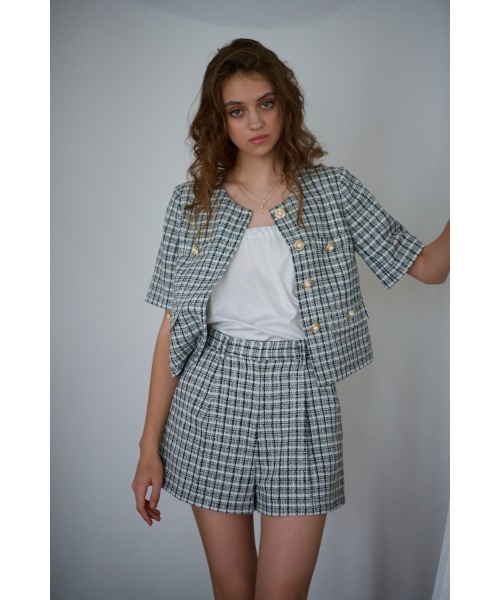 Estella.K(エステラケー)の「Gigi Tweed Shorts ツイードショートPT(その他パンツ・レディース・チェック/ブラック/アイボリー系・SMALL/MEDIUM)」の20枚目の写真