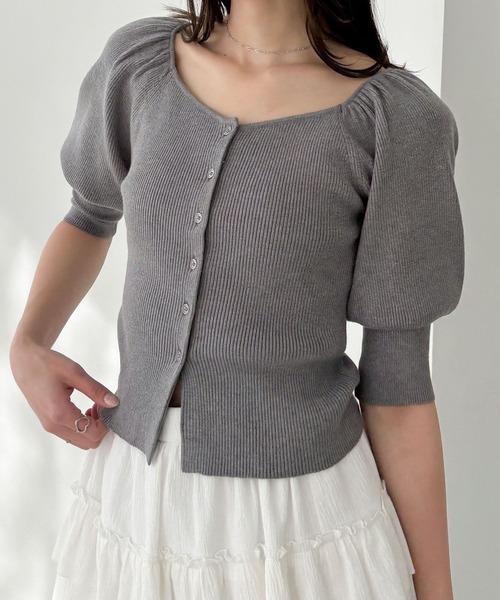 セール】ハートネックニット（半袖） 327079（ニット/セーター