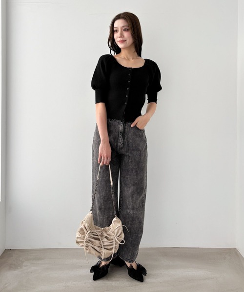 セール】ハートネックニット（半袖） 327079（ニット/セーター