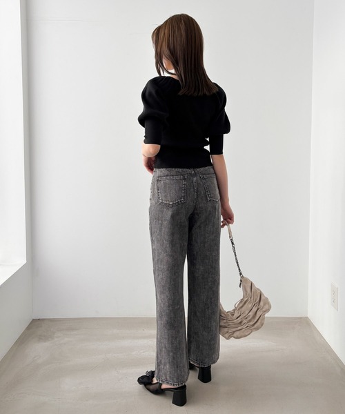 なるページ セール】ハートネックニット（半袖） 327079（ニット/セーター