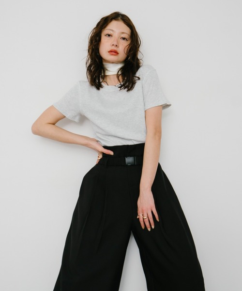 HANNE(アン)の「バックオープンサーマルTEE(Tシャツ/カットソー・レディース・グレー/ネイビー・FREE)」の9枚目の写真