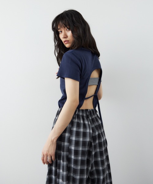 HANNE(アン)の「バックオープンサーマルTEE(Tシャツ/カットソー・レディース・グレー/ネイビー・FREE)」の19枚目の写真