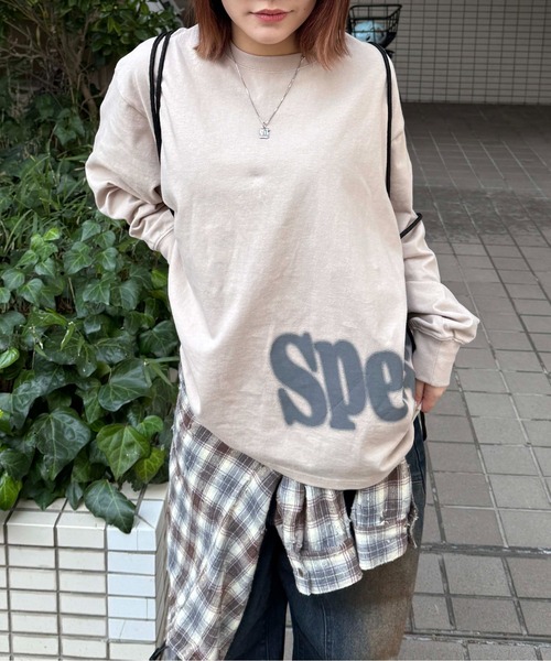 sedacle(セダクル)の「アソートサイドプリントロンT(Tシャツ/カットソー・メンズ・ベージュ/ブラック系その他/チャコールグレー・SMALL/MEDIUM/LARGE)」の1枚目の写真