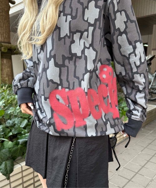 sedacle(セダクル)の「アソートサイドプリントロンT(Tシャツ/カットソー・メンズ・ベージュ/ブラック系その他/チャコールグレー・SMALL/MEDIUM/LARGE)」の2枚目の写真