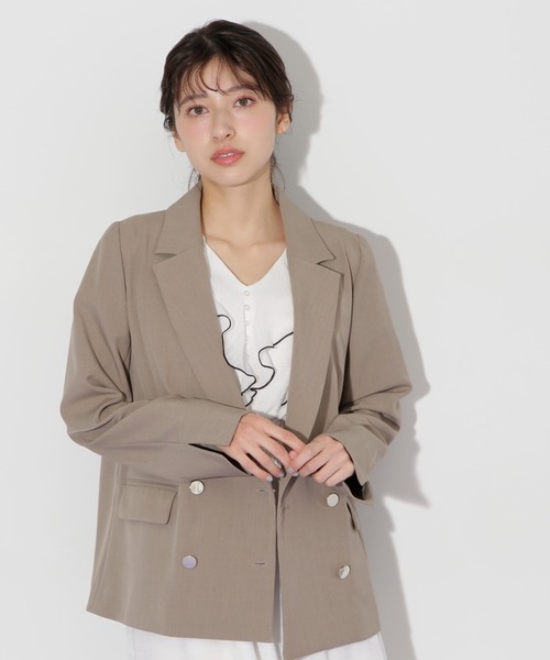 JILL by JILL STUART(ジルバイジルスチュアート)の「サマーツイルテーラードジャケット(テーラードジャケット・レディース・モカ/ネイビー・SMALL/MEDIUM)」の3枚目の写真