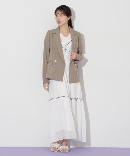 JILL by JILL STUART(ジルバイジルスチュアート)の「サマーツイルテーラードジャケット(テーラードジャケット・レディース・モカ/ネイビー・SMALL/MEDIUM)」の6枚目の写真