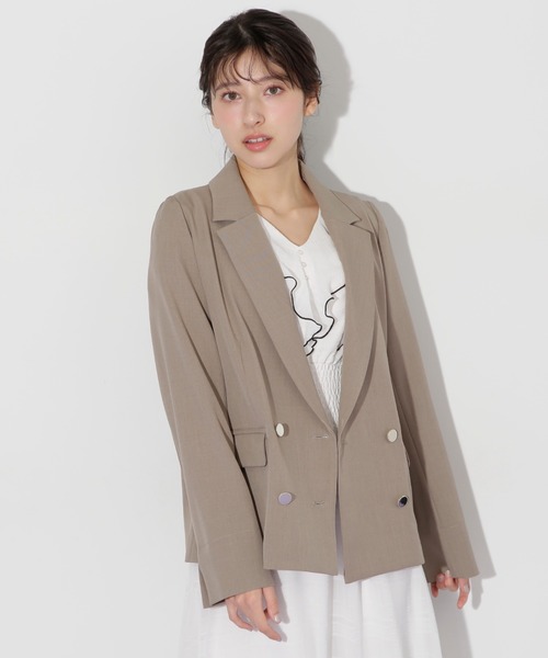 JILL by JILL STUART(ジルバイジルスチュアート)の「サマーツイルテーラードジャケット(テーラードジャケット・レディース・モカ/ネイビー・SMALL/MEDIUM)」の5枚目の写真