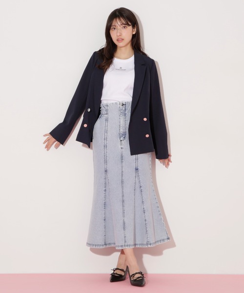 JILL by JILL STUART(ジルバイジルスチュアート)の「サマーツイルテーラードジャケット(テーラードジャケット・レディース・モカ/ネイビー・SMALL/MEDIUM)」の14枚目の写真