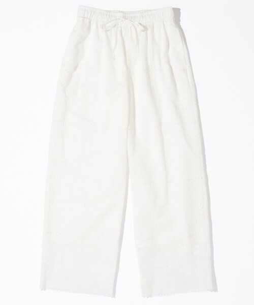 Firsthand（ファーストハンド）の「Firsthand/ファーストハンド スクエア刺繍 ワイドシルエット イージーパンツ / セットアップ対応（その他パンツ・レディース・ホワイト/ブラック・S/M）」の17枚目の写真