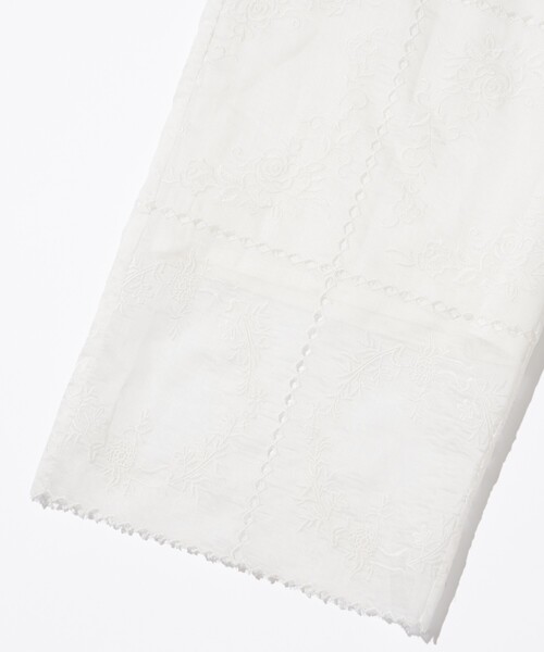 Firsthand（ファーストハンド）の「Firsthand/ファーストハンド スクエア刺繍 ワイドシルエット イージーパンツ / セットアップ対応（その他パンツ・レディース・ホワイト/ブラック・S/M）」の12枚目の写真