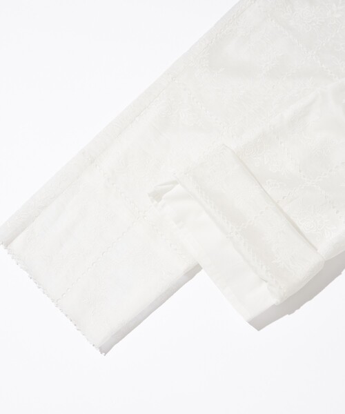 Firsthand（ファーストハンド）の「Firsthand/ファーストハンド スクエア刺繍 ワイドシルエット イージーパンツ / セットアップ対応（その他パンツ・レディース・ホワイト/ブラック・S/M）」の11枚目の写真