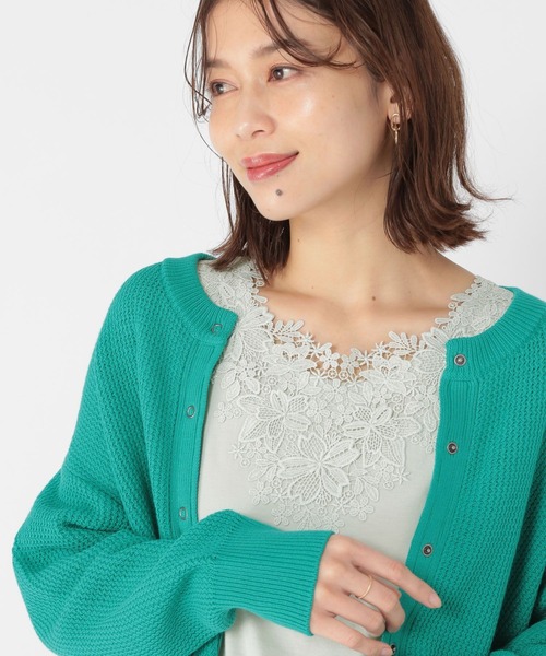 studio CLIP（スタディオクリップ）の「2WAYレースタンクトップ[プラスサイズあり]（タンクトップ・レディース・アイボリー/ライトグレー/スモーク/ライトグリーン/ピンク/オフホワイト/ラベンダー/カーキ/ブラック/ライトベージュ・MEDIUM/LARGE/X-LARGE/XXX-LARGE/XX-LARGE）」の7枚目の写真