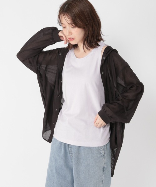 studio CLIP（スタディオクリップ）の「2WAYレースタンクトップ[プラスサイズあり]（タンクトップ・レディース・アイボリー/ライトグレー/スモーク/ライトグリーン/ピンク/オフホワイト/ラベンダー/カーキ/ブラック/ライトベージュ・MEDIUM/LARGE/X-LARGE/XXX-LARGE/XX-LARGE）」の15枚目の写真