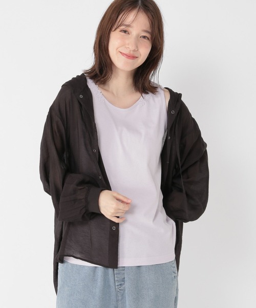 studio CLIP（スタディオクリップ）の「2WAYレースタンクトップ[プラスサイズあり]（タンクトップ・レディース・アイボリー/ライトグレー/スモーク/ライトグリーン/ピンク/オフホワイト/ラベンダー/カーキ/ブラック/ライトベージュ・MEDIUM/LARGE/X-LARGE/XXX-LARGE/XX-LARGE）」の16枚目の写真