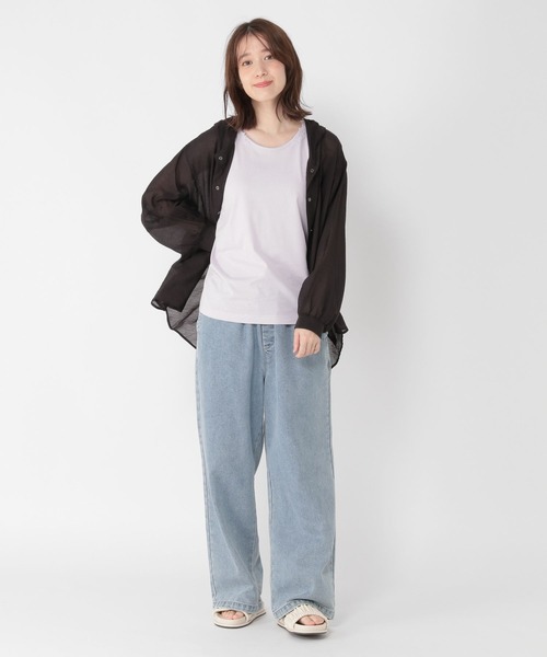 studio CLIP（スタディオクリップ）の「2WAYレースタンクトップ[プラスサイズあり]（タンクトップ・レディース・アイボリー/ライトグレー/スモーク/ライトグリーン/ピンク/オフホワイト/ラベンダー/カーキ/ブラック/ライトベージュ・MEDIUM/LARGE/X-LARGE/XXX-LARGE/XX-LARGE）」の17枚目の写真