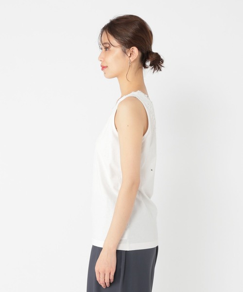 studio CLIP（スタディオクリップ）の「2WAYレースタンクトップ[プラスサイズあり]（タンクトップ・レディース・アイボリー/ライトグレー/スモーク/ライトグリーン/ピンク/オフホワイト/ラベンダー/カーキ/ブラック/ライトベージュ・MEDIUM/LARGE/X-LARGE/XXX-LARGE/XX-LARGE）」の19枚目の写真