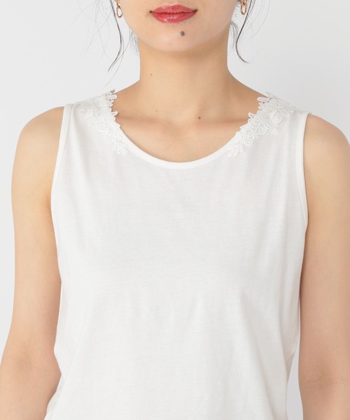 studio CLIP（スタディオクリップ）の「2WAYレースタンクトップ[プラスサイズあり]（タンクトップ・レディース・アイボリー/ライトグレー/スモーク/ライトグリーン/ピンク/オフホワイト/ラベンダー/カーキ/ブラック/ライトベージュ・MEDIUM/LARGE/X-LARGE/XXX-LARGE/XX-LARGE）」の21枚目の写真