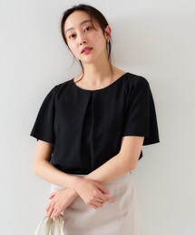 【通勤/二の腕カバー】フロントタックブラウス