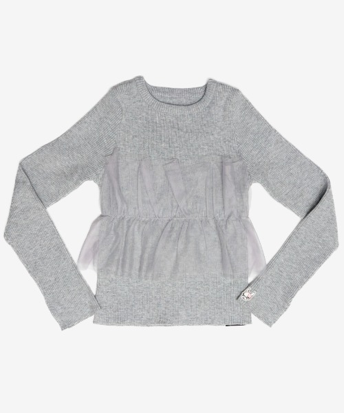 CRYSTAL BALL（クリスタルボール）の「チュールドッキングニット（ニット/セーター・レディース・ライトグレー・FREE）」の8枚目の写真