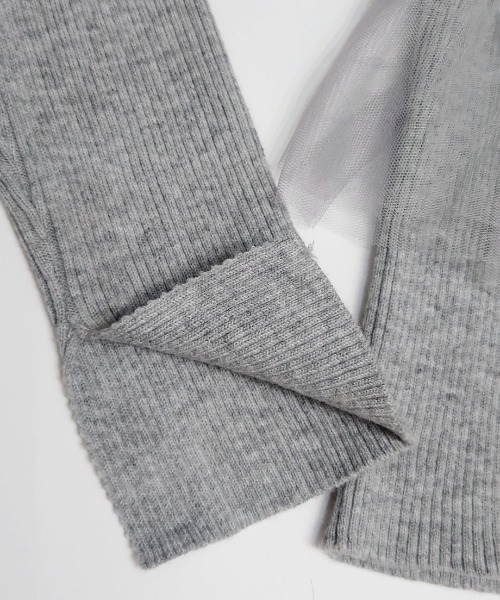 CRYSTAL BALL（クリスタルボール）の「チュールドッキングニット（ニット/セーター・レディース・ライトグレー・FREE）」の5枚目の写真