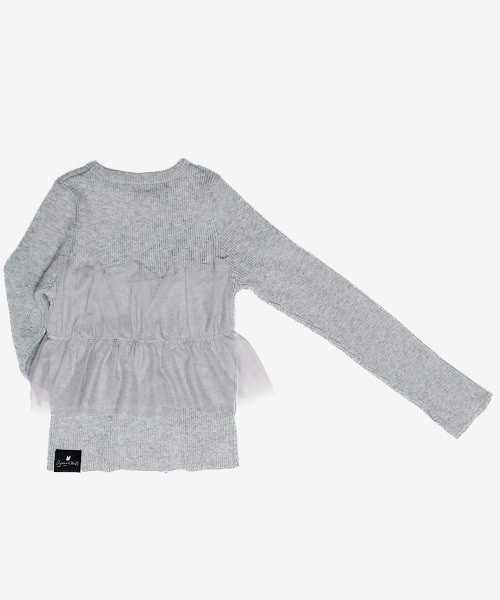 CRYSTAL BALL（クリスタルボール）の「チュールドッキングニット（ニット/セーター・レディース・ライトグレー・FREE）」の4枚目の写真