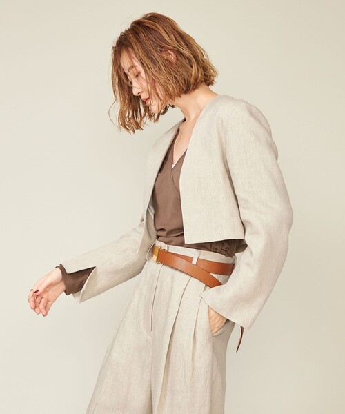 conte（コンテ）の「＜conte＞ デニムライク ノーカラージャケット