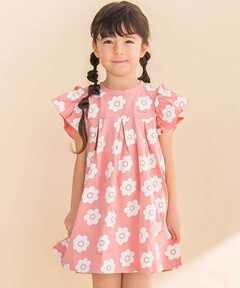 値下げ 新品 12A ジャカディjacadi フラワー　ワンピース フラワーモチーフワンピース | | Jacadi Paris＜ジャカディ