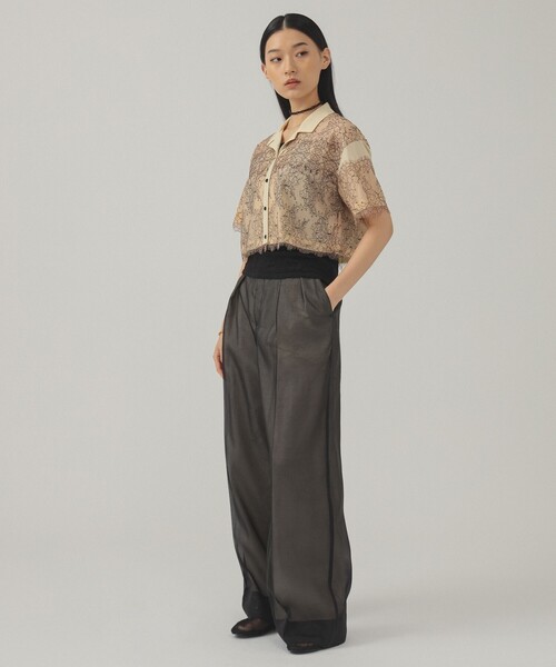 Ray BEAMS(レイビームス)の「コードレース レイヤー シャツ(シャツ/ブラウス・レディース・ブルー/イエロー・ONE SIZE)」の4枚目の写真