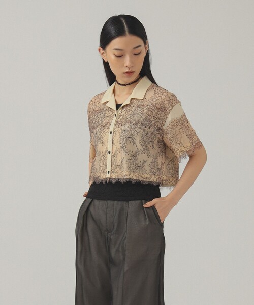 Ray BEAMS(レイビームス)の「コードレース レイヤー シャツ(シャツ/ブラウス・レディース・ブルー/イエロー・ONE SIZE)」の6枚目の写真