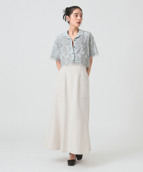 Ray BEAMS(レイビームス)の「コードレース レイヤー シャツ(シャツ/ブラウス・レディース・ブルー/イエロー・ONE SIZE)」の8枚目の写真