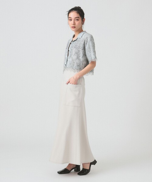 Ray BEAMS(レイビームス)の「コードレース レイヤー シャツ(シャツ/ブラウス・レディース・ブルー/イエロー・ONE SIZE)」の9枚目の写真