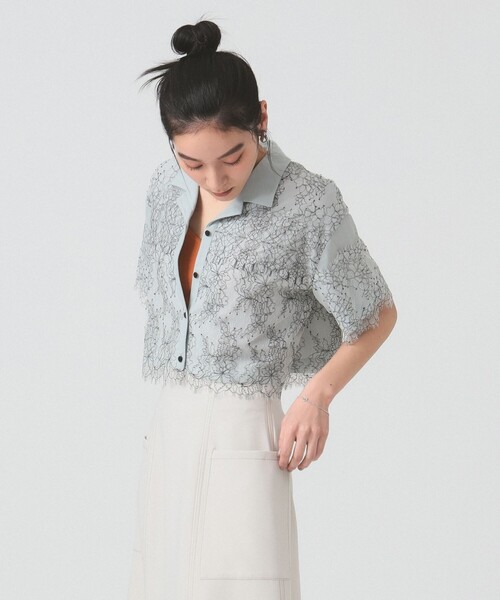 Ray BEAMS(レイビームス)の「コードレース レイヤー シャツ(シャツ/ブラウス・レディース・ブルー/イエロー・ONE SIZE)」の11枚目の写真