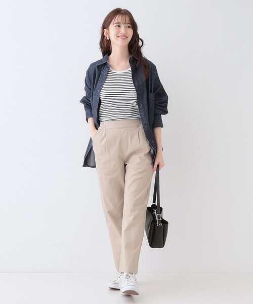 SHOO・LA・RUE(シューラルー)の「【洗える/S-LL】色違いで揃えたい テレコリブタンクトップ(タンクトップ・レディース・ホワイト/ダークグレー/サックスブルー系2/ナチュラル/ホワイト系3/ブラック・01/04/02/03)」の20枚目の写真