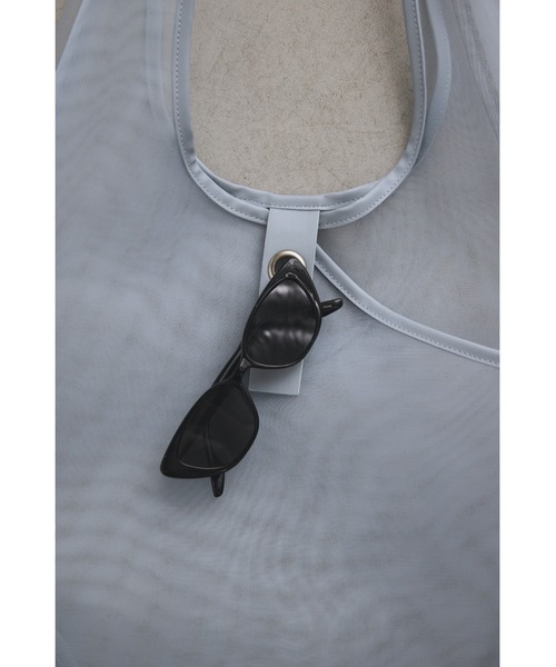 un/neu(アンノイ)の「シアーメッシュラウンドバッグ / シースルートート(トートバッグ・レディース・ブラック/ブルー・FREE)」の5枚目の写真