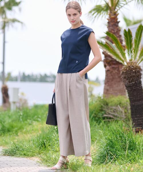 DRESSTERIOR（ドレステリア）の「【接触冷感/抗菌防臭/消臭】アイスクリアコットンフレンチ（Tシャツ/カットソー・レディース・ライトイエロー系/ホワイト/ネイビー/ブラウン系その他・38/36/34）」の12枚目の写真