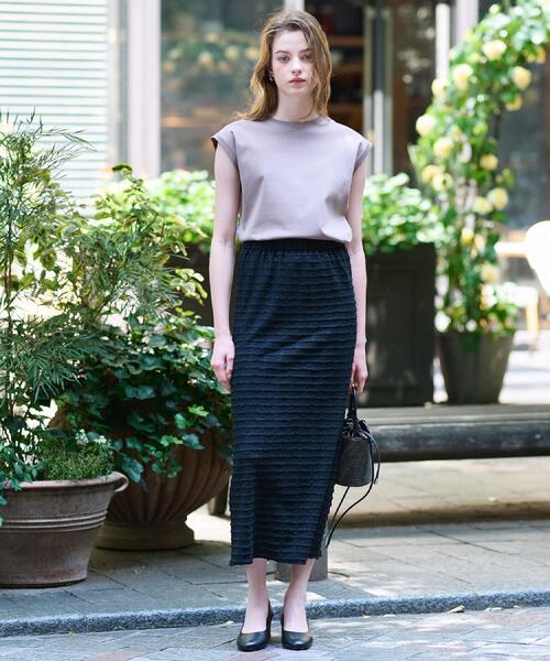 DRESSTERIOR（ドレステリア）の「【接触冷感/抗菌防臭/消臭】アイスクリアコットンフレンチ（Tシャツ/カットソー・レディース・ライトイエロー系/ホワイト/ネイビー/ブラウン系その他・38/36/34）」の20枚目の写真