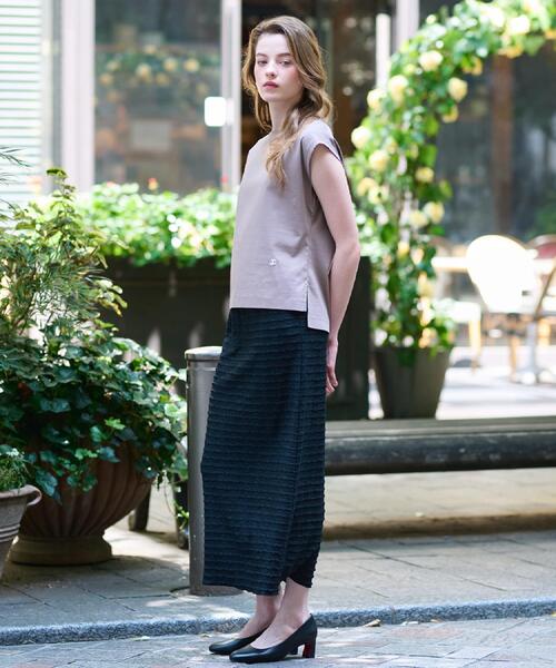 DRESSTERIOR（ドレステリア）の「【接触冷感/抗菌防臭/消臭】アイスクリアコットンフレンチ（Tシャツ/カットソー・レディース・ライトイエロー系/ホワイト/ネイビー/ブラウン系その他・38/36/34）」の21枚目の写真