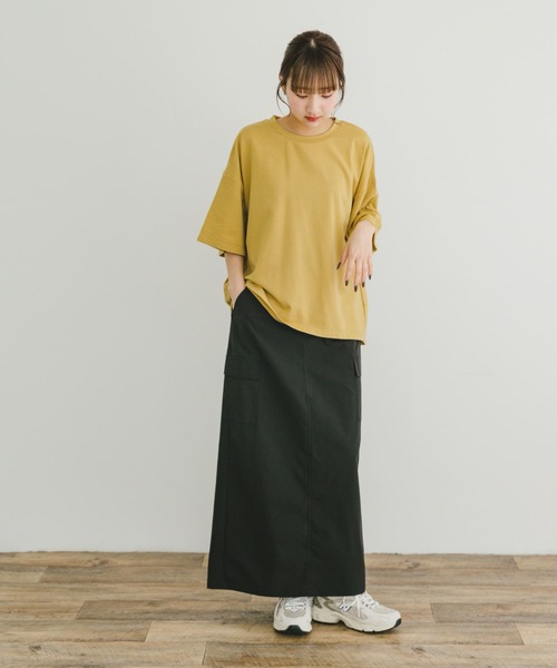 ITEMS URBANRESEARCH(アイテムズ アーバンリサーチ)の「ビッグシルエットハンソデTシャツ(Tシャツ/カットソー・レディース・ホワイト系その他/ブラウン/イエロー・FREE)」の4枚目の写真