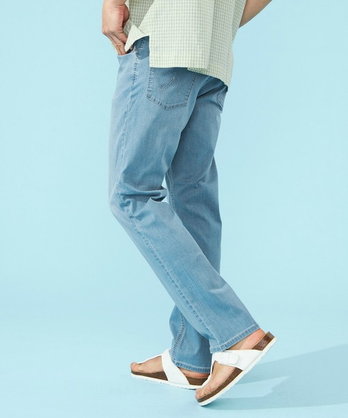 Wrangler（ラングラー）の「【涼】Wrangler/ラングラー 吸汗速乾 ストレートデニムパンツ 涼しいデニムパンツ/軽量/リラックス（デニムパンツ・メンズ・ブラック/ベージュ/インディゴブルー/ブルー/ライトインディゴブルー・SMALL/MEDIUM/LARGE/X-LARGE）」の7枚目の写真