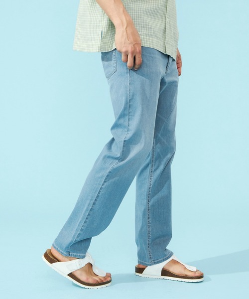 Wrangler（ラングラー）の「【涼】Wrangler/ラングラー 吸汗速乾 ストレートデニムパンツ 涼しいデニムパンツ/軽量/リラックス（デニムパンツ・メンズ・ブラック/ベージュ/インディゴブルー/ブルー/ライトインディゴブルー・SMALL/MEDIUM/LARGE/X-LARGE）」の8枚目の写真