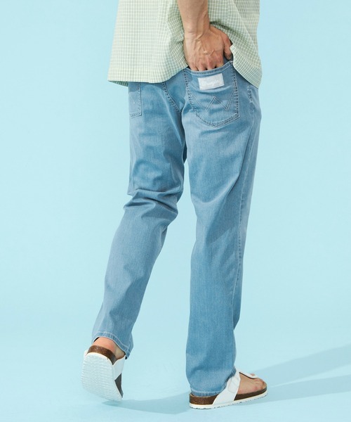 Wrangler（ラングラー）の「【涼】Wrangler/ラングラー 吸汗速乾 ストレートデニムパンツ 涼しいデニムパンツ/軽量/リラックス（デニムパンツ・メンズ・ブラック/ベージュ/インディゴブルー/ブルー/ライトインディゴブルー・SMALL/MEDIUM/LARGE/X-LARGE）」の9枚目の写真