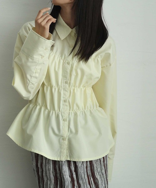 Sawa a la mode(サワアラモード)の「ビスチェ風ブロードシャーリングシャツ(シャツ/ブラウス・レディース・ピンク/イエロー/オフホワイト・FREE)」の2枚目の写真