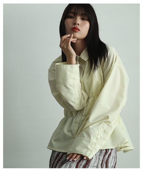 Sawa a la mode(サワアラモード)の「ビスチェ風ブロードシャーリングシャツ(シャツ/ブラウス・レディース・ピンク/イエロー/オフホワイト・FREE)」の7枚目の写真